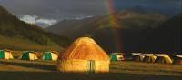 Magical camp spot on the mountain biking trip, Kazakhstan