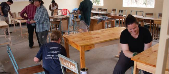 CPT 2010 Tanzania participants renovating the Magara secondary school classroom